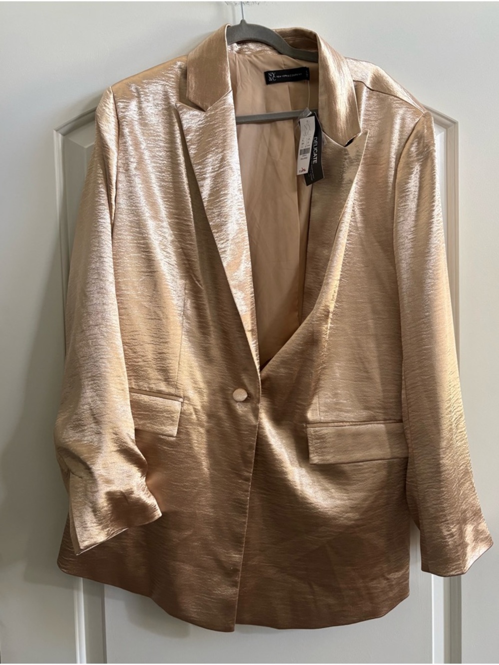 New York & Company Shimmery Gold Blazer Jacket